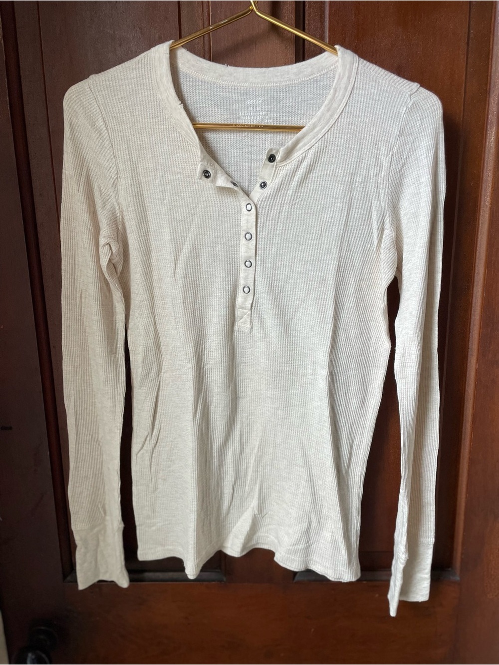 aerie women's medium long sleeve henley top